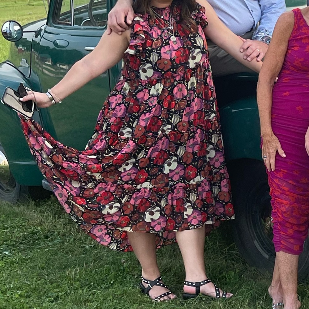 Cinq a sept floral dress in maraschino - Picture 5 of 6